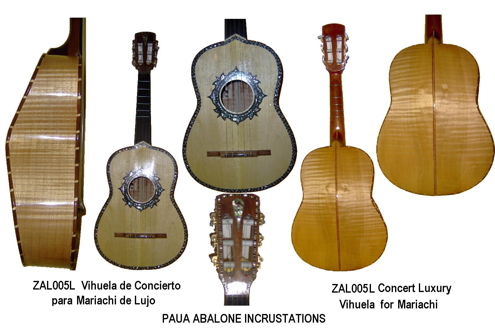 CONCERT MARIACHI LUXURY VIHUELA WITH PAUA ABALONE DECORATIONS