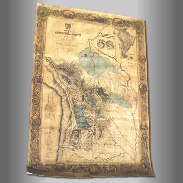 1859 Bolivia Antique Map Replic