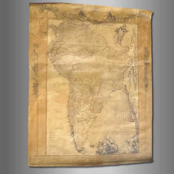 1776 South America Meridional Antique Map Replic