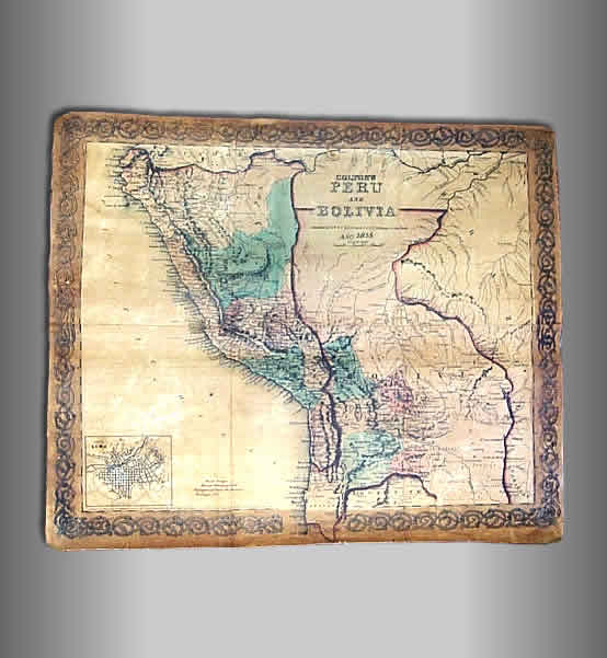1855 Per� Bolivia Antique Map Replic