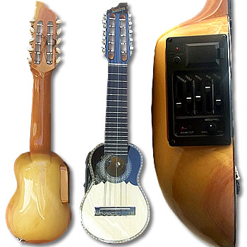 Traditional Plain Concert charango - With Equalizer - IVAN ALANDRES