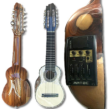 Traditional Concert Charango - Brazilian Rosewood Soundbox with Equalizer - IVAN ALANDRES