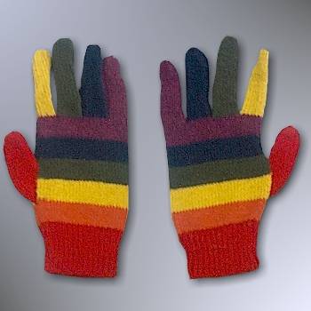 Multicolor Gloves with Alpaca wool