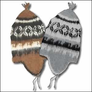 Chulu with ear covers of artisan made yarn