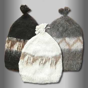 Chulu without ear covers of artisan made alpaca yarn