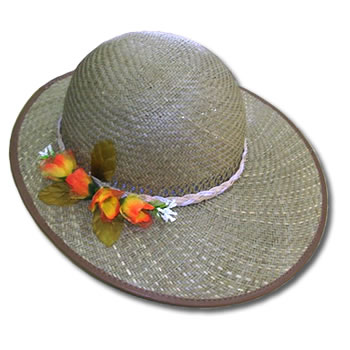 Women's hat - Green Straw Visor Style