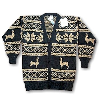 100% Alpaca cardigan with buttons for men