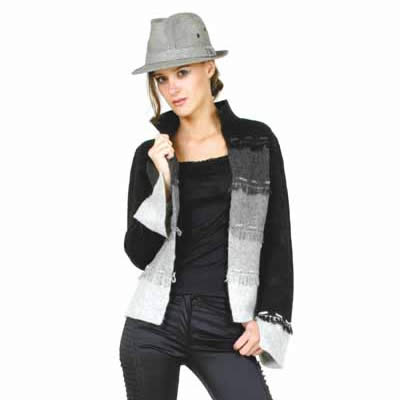 100% Alpaca Black jacket with flounces